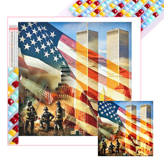 Stars And Stripes - Full Square Drill Diamond Painting 40*40CM