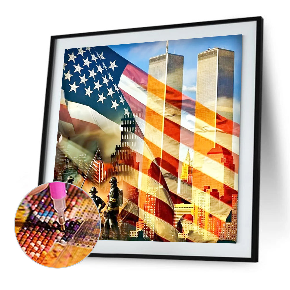 Stars And Stripes - Full Square Drill Diamond Painting 40*40CM