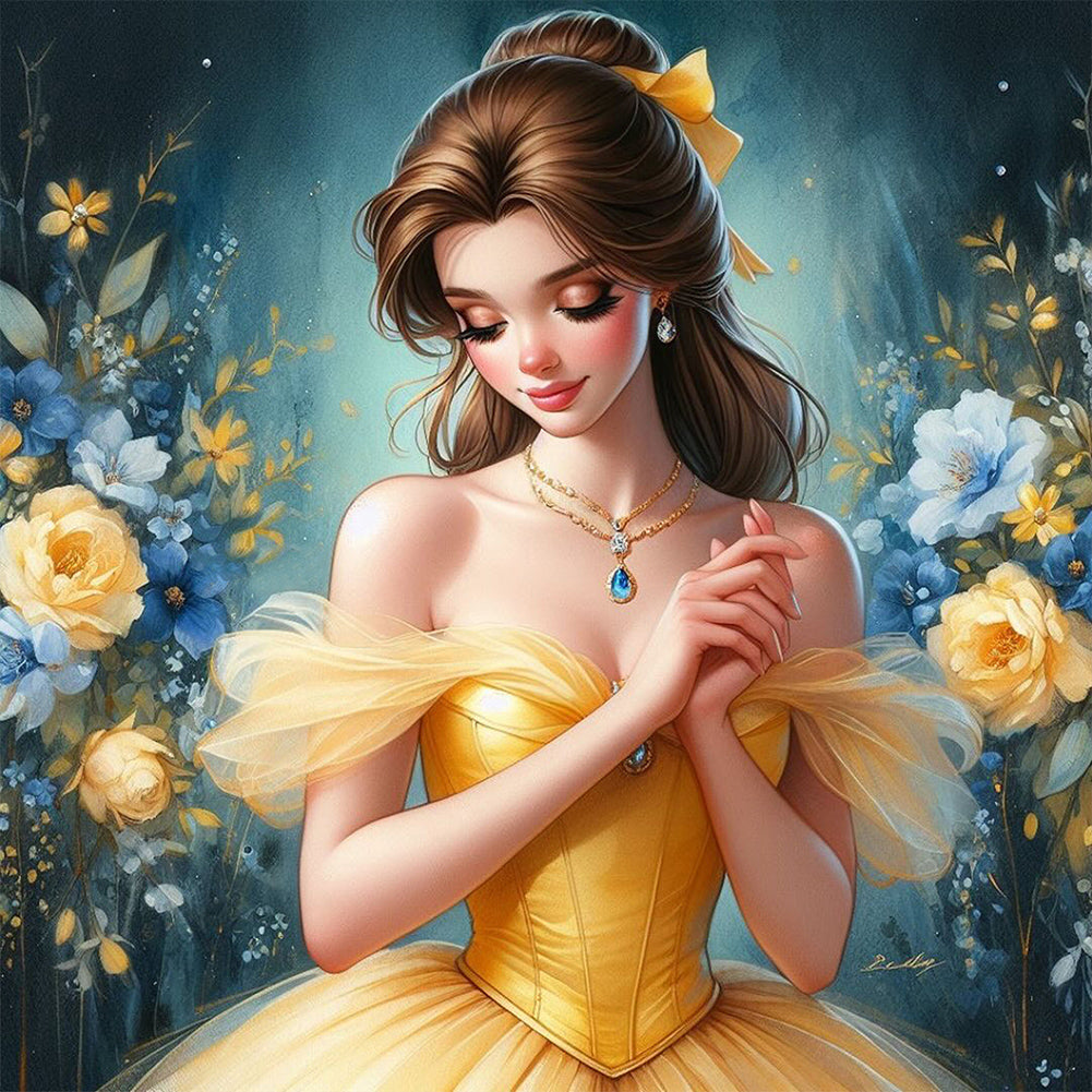 Princess Belle - Full AB Round Drill Diamond Painting 40*40CM