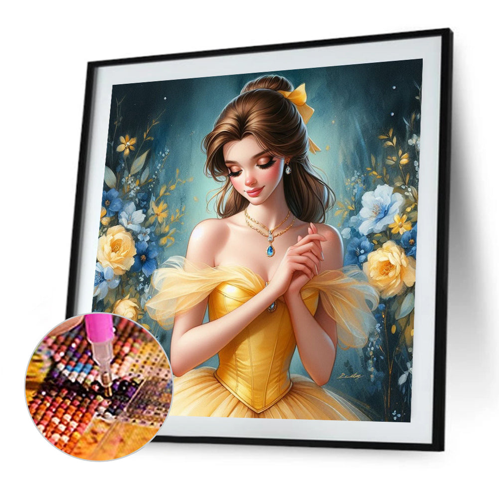 Princess Belle - Full AB Round Drill Diamond Painting 40*40CM
