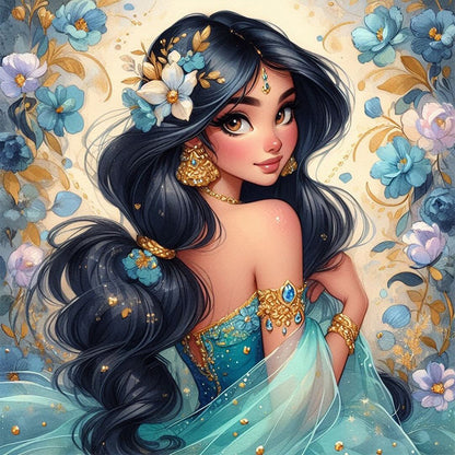 Princess Jasmine - Full AB Round Drill Diamond Painting 40*40CM
