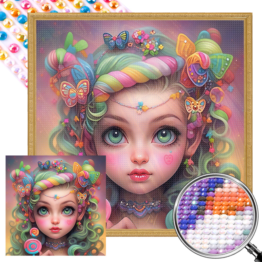 Candy Girl - Full AB Round Drill Diamond Painting 40*40CM
