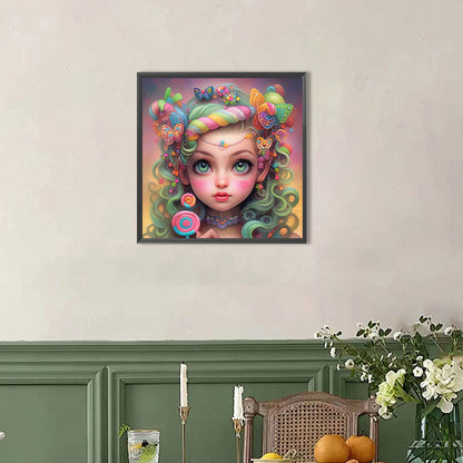 Candy Girl - Full AB Round Drill Diamond Painting 40*40CM