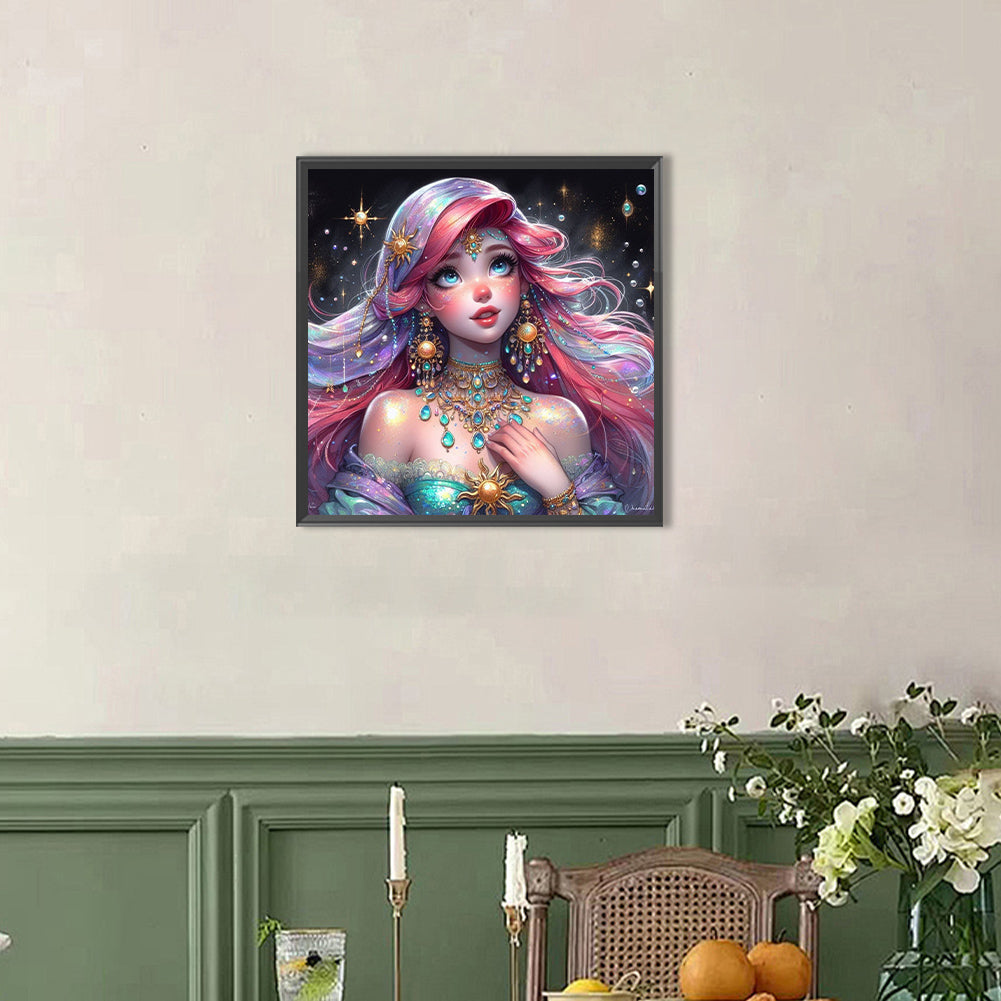 Exotic Red-Haired Girl - Full AB Round Drill Diamond Painting 40*40CM