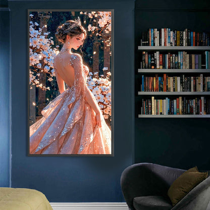 Elegant Princess Dress Girl - Full AB Round Drill Diamond Painting 40*70CM