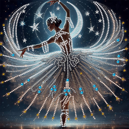 Dancing Girl With Beautiful Skirt - Special Shaped Drill Diamond Painting 30*30CM