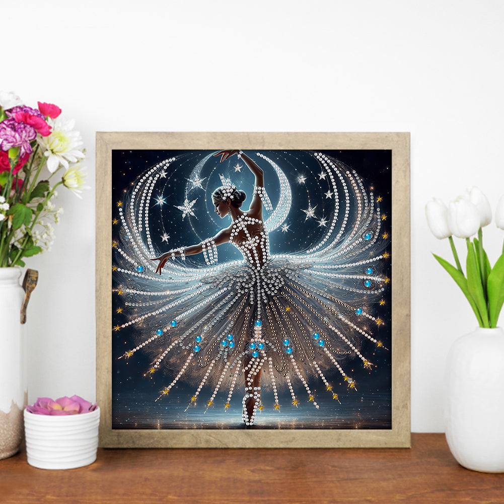 Dancing Girl With Beautiful Skirt - Special Shaped Drill Diamond Painting 30*30CM