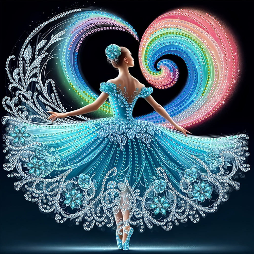Dancing Girl With Beautiful Skirt - Special Shaped Drill Diamond Painting 30*30CM