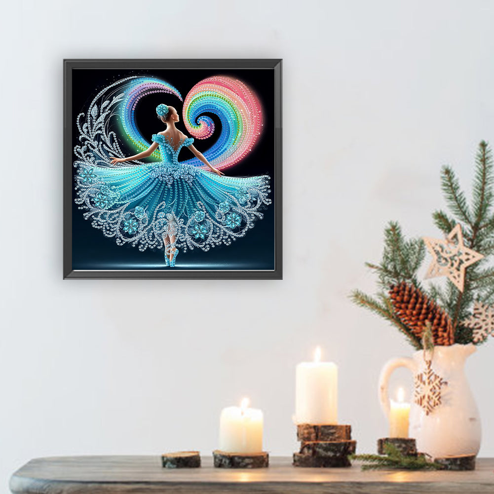 Dancing Girl With Beautiful Skirt - Special Shaped Drill Diamond Painting 30*30CM
