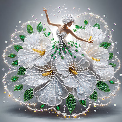 Dancing Girl With Beautiful Skirt - Special Shaped Drill Diamond Painting 30*30CM