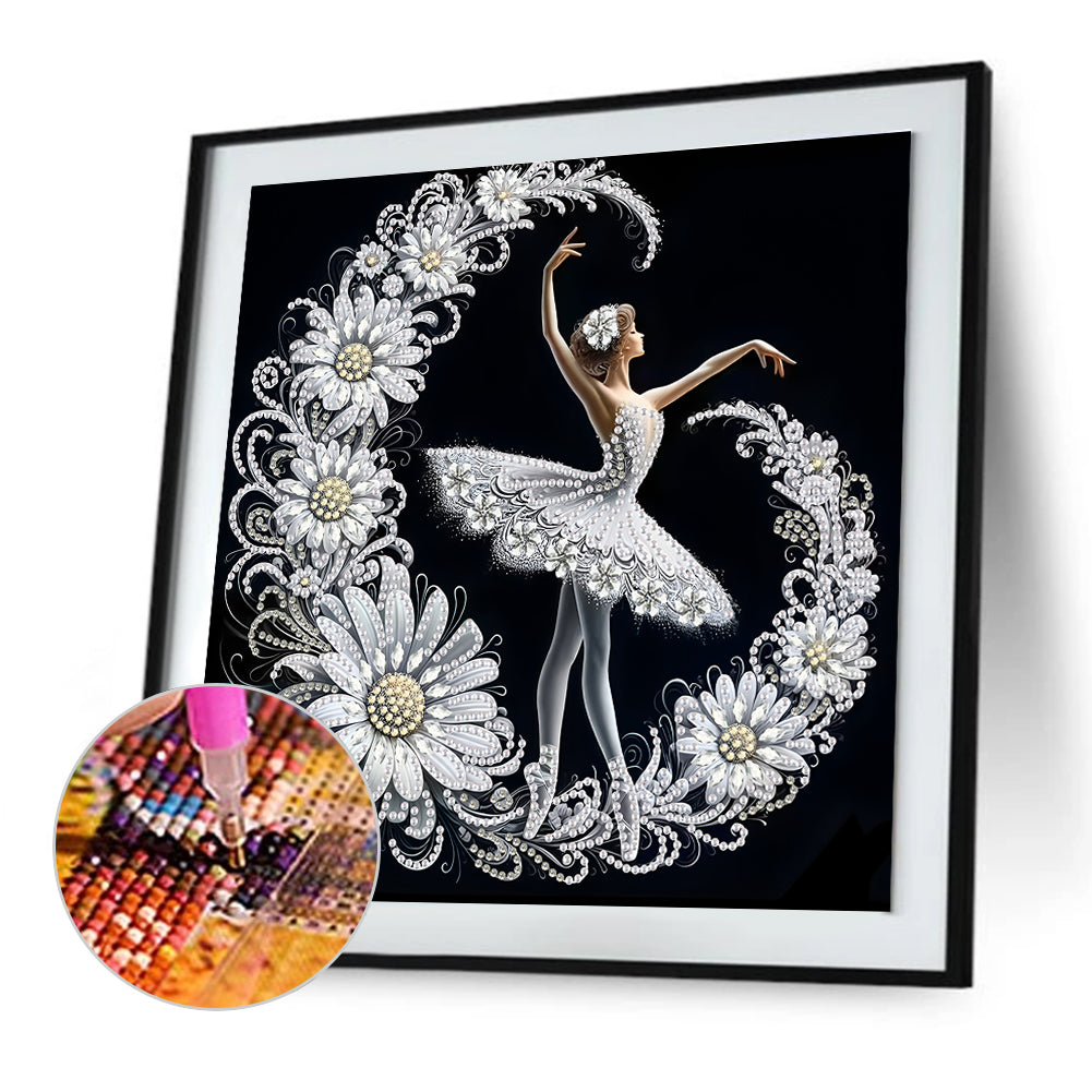 Dancing Girl With Beautiful Skirt - Special Shaped Drill Diamond Painting 30*30CM