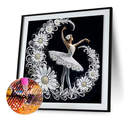 Dancing Girl With Beautiful Skirt - Special Shaped Drill Diamond Painting 30*30CM