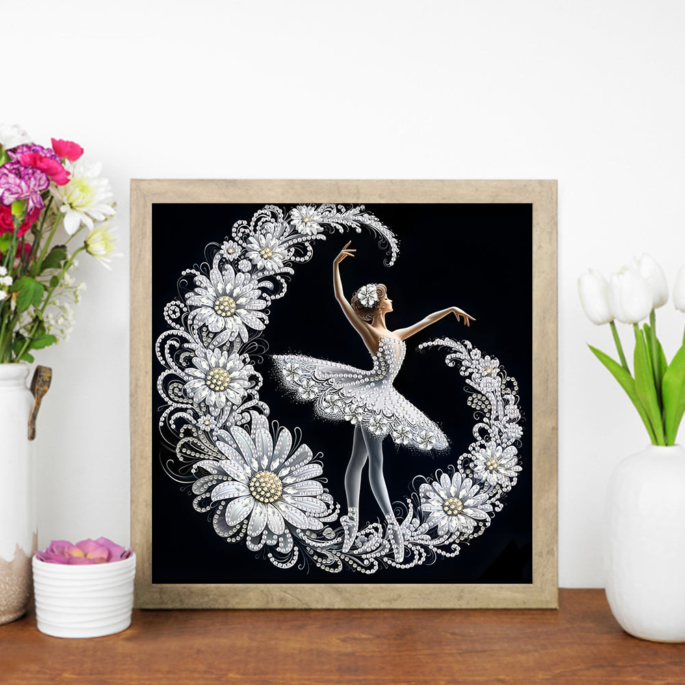 Dancing Girl With Beautiful Skirt - Special Shaped Drill Diamond Painting 30*30CM