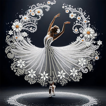Dancing Girl With Beautiful Skirt - Special Shaped Drill Diamond Painting 30*30CM