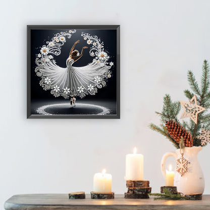 Dancing Girl With Beautiful Skirt - Special Shaped Drill Diamond Painting 30*30CM