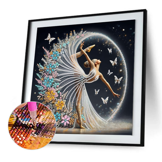 Dancing Girl With Beautiful Skirt - Special Shaped Drill Diamond Painting 30*30CM