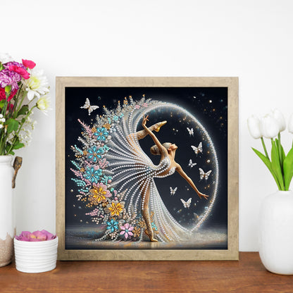 Dancing Girl With Beautiful Skirt - Special Shaped Drill Diamond Painting 30*30CM