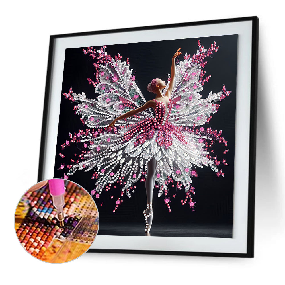 Dancing Girl With Beautiful Skirt - Special Shaped Drill Diamond Painting 30*30CM