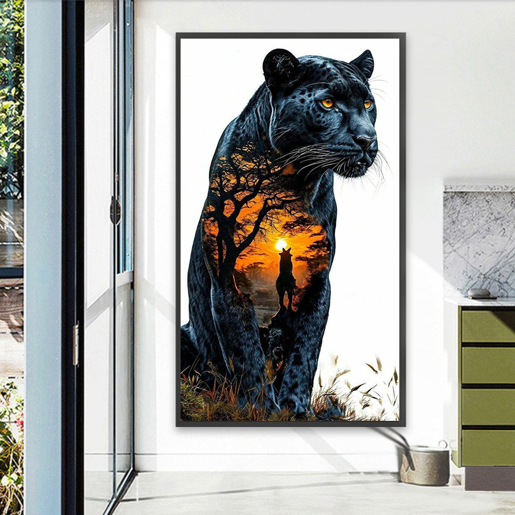 Leopard In The Sunset - Full Square Drill Diamond Painting 40*70CM