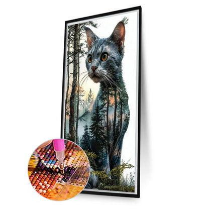 Kitten In The Deep Forest - Full Square Drill Diamond Painting 40*70CM