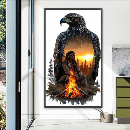 Eagle By The Bonfire - Full Square Drill Diamond Painting 40*70CM