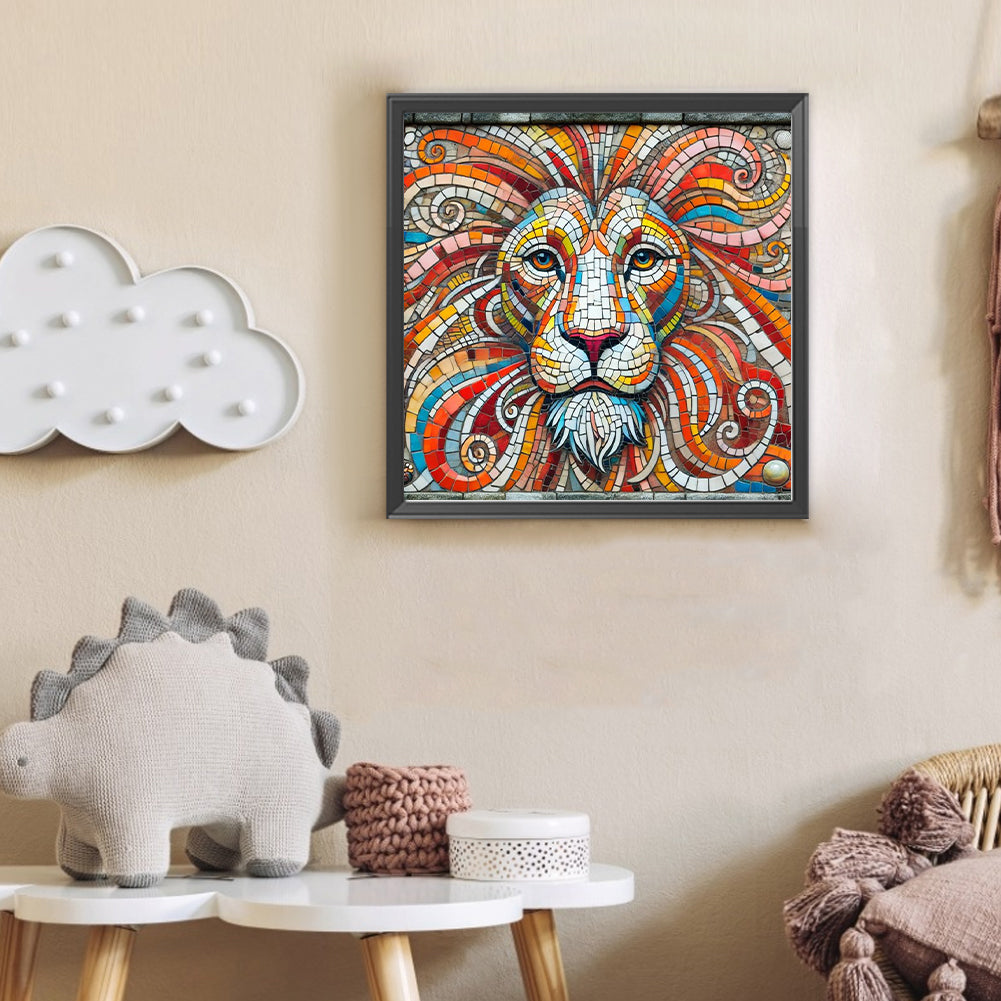Tiger With Tiles - Full Round Drill Diamond Painting 30*30CM