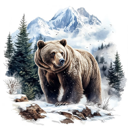 Forest Bear - Full Round Drill Diamond Painting 30*30CM