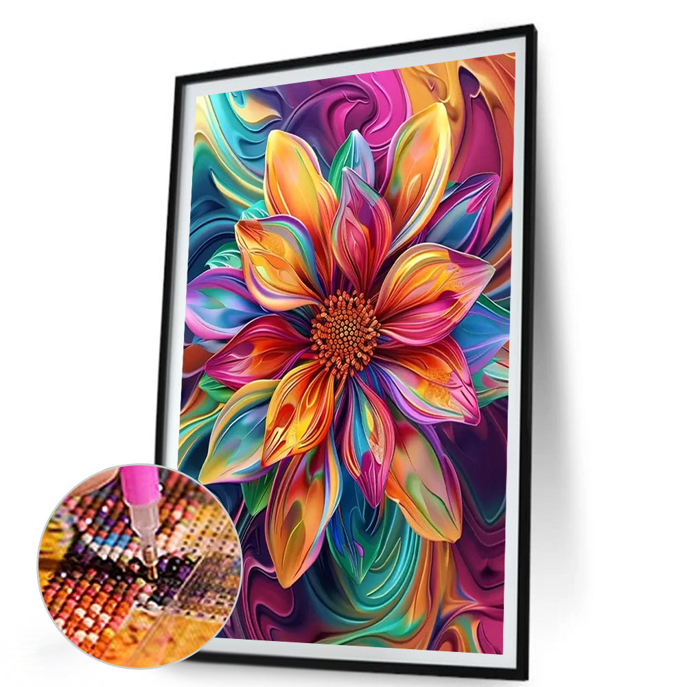 Oil Painting Flowers - Full AB Round Drill Diamond Painting 45*60CM