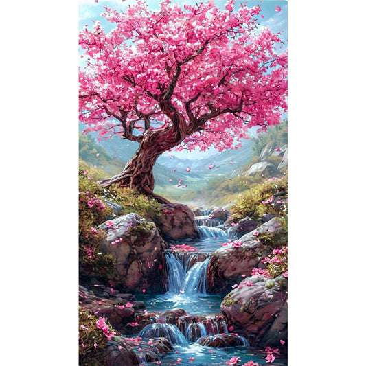 Pink Tree - Full AB Square Drill Diamond Painting 40*70CM