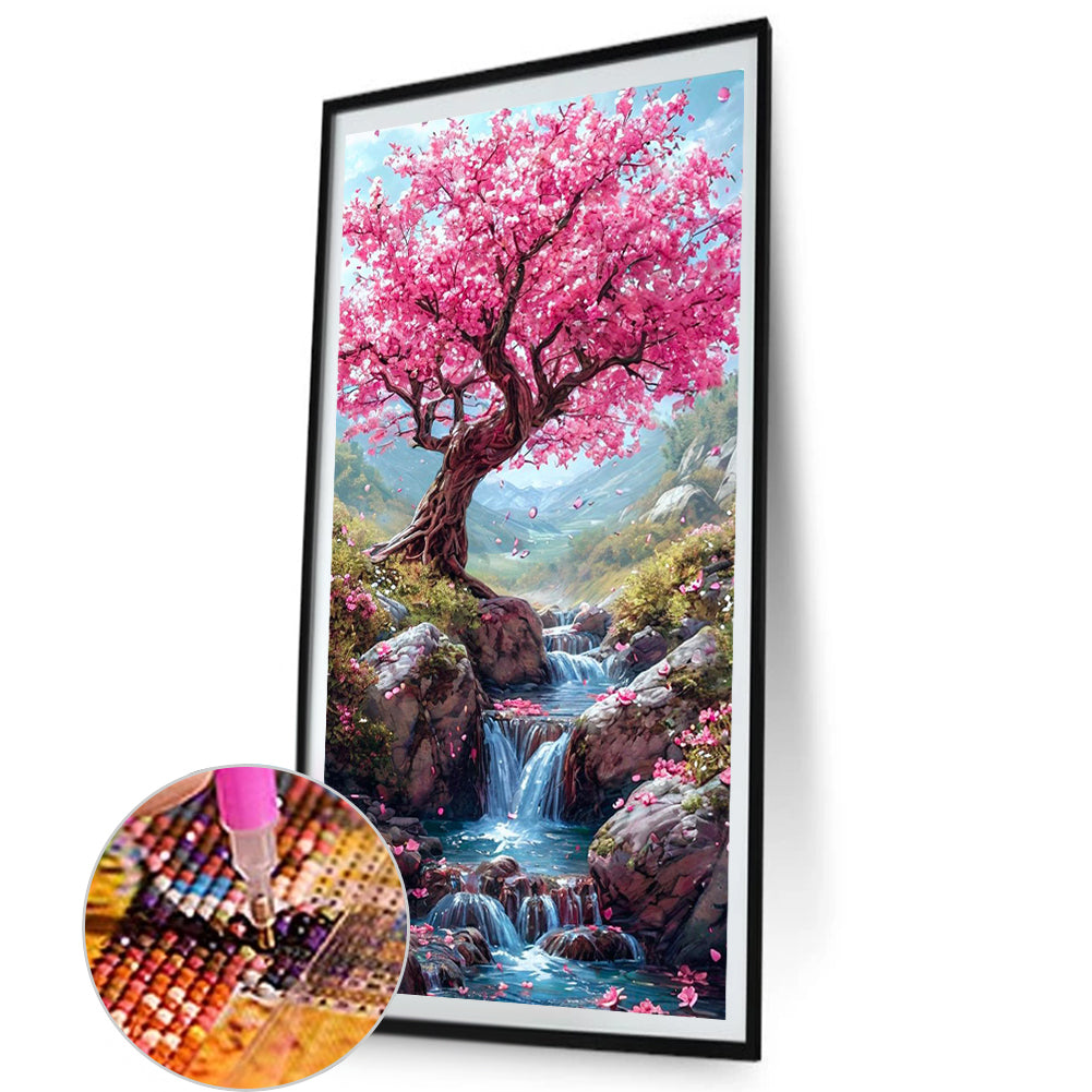 Pink Tree - Full AB Square Drill Diamond Painting 40*70CM