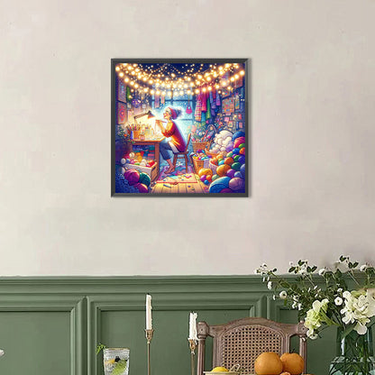 Cozy Handmade Lady - Full AB Round Drill Diamond Painting 40*40CM