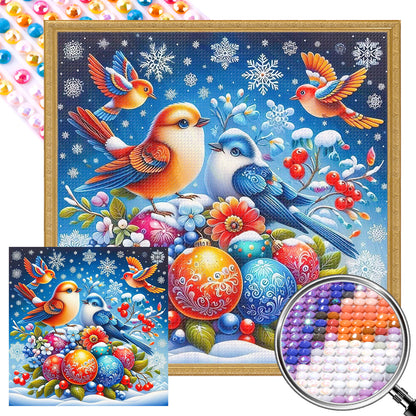 Bird On The Snow - Full AB Round Drill Diamond Painting 40*40CM
