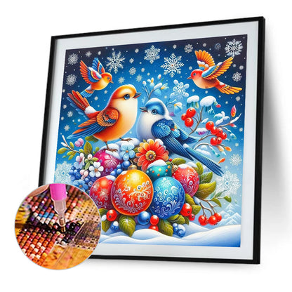 Bird On The Snow - Full AB Round Drill Diamond Painting 40*40CM