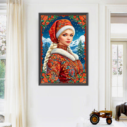 Ethnic Girl - Full AB Round Drill Diamond Painting 40*60CM