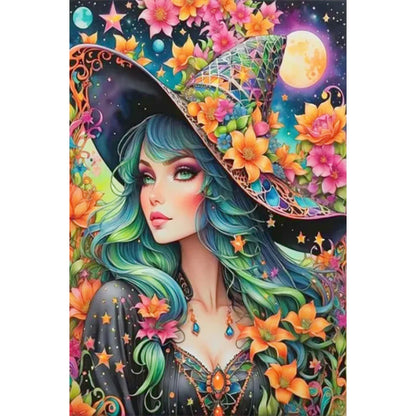 Witch Hat Girl - Full AB Round Drill Diamond Painting 40*60CM