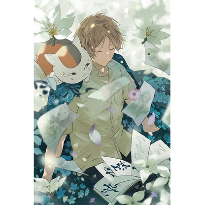 Natsume Cat Teacher And Book Of Friends - Full Round Drill Diamond Painting 40*60CM