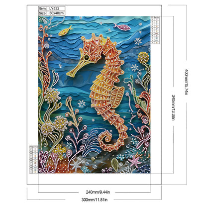 Sea Creatures Paper Quilling - Special Shaped Drill Diamond Painting 30*40CM