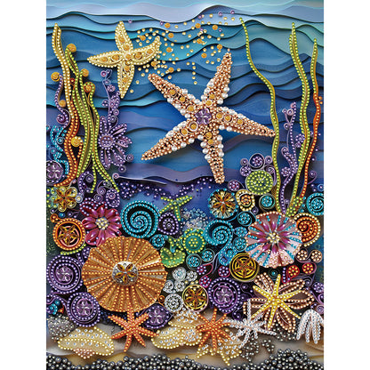 Sea Creatures Paper Quilling - Special Shaped Drill Diamond Painting 30*40CM