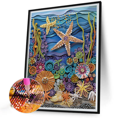 Sea Creatures Paper Quilling - Special Shaped Drill Diamond Painting 30*40CM