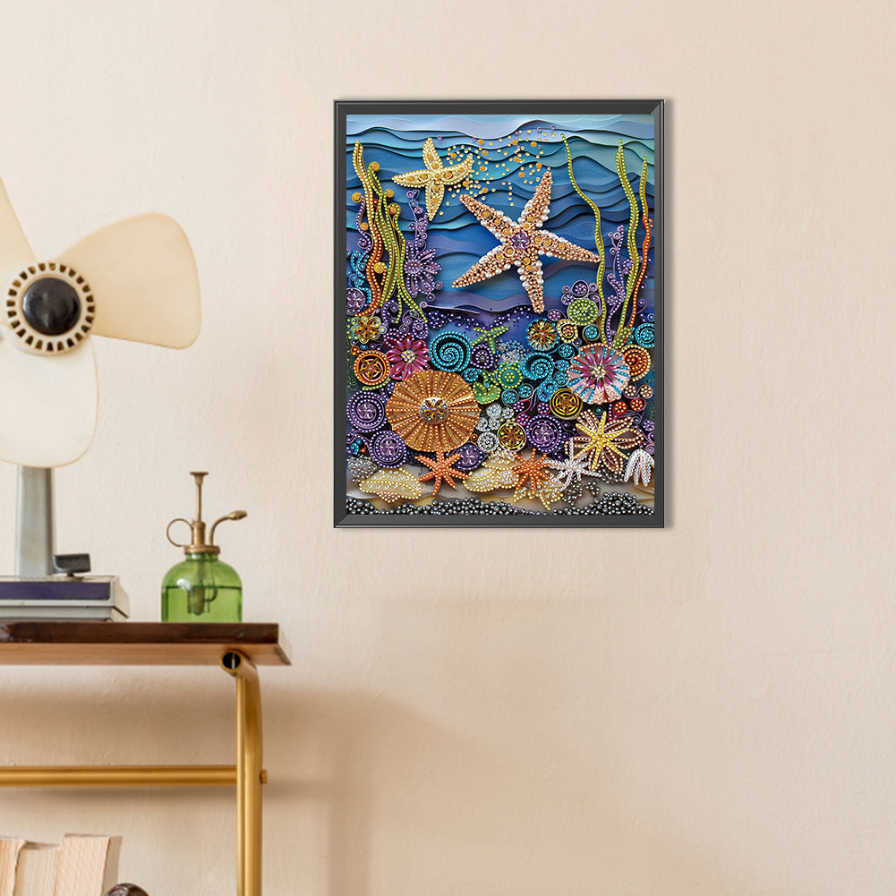 Sea Creatures Paper Quilling - Special Shaped Drill Diamond Painting 30*40CM