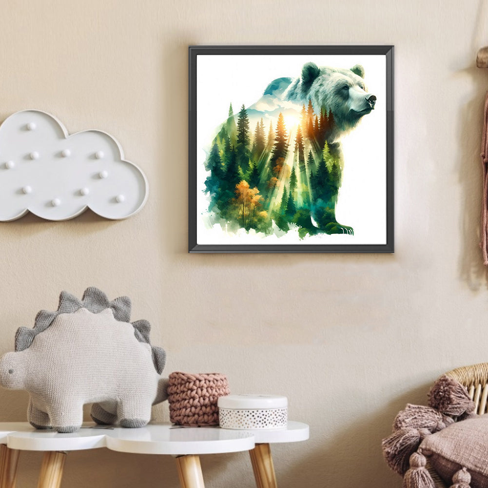 Forest Bear - Full Round Drill Diamond Painting 30*30CM