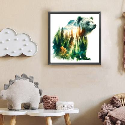 Forest Bear - Full Round Drill Diamond Painting 30*30CM