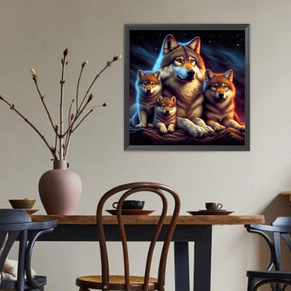 Wolf Family - Full Round Drill Diamond Painting 40*40CM
