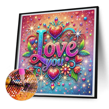 Colorful Abstract Art Love - Full Round Drill Diamond Painting 30*30CM