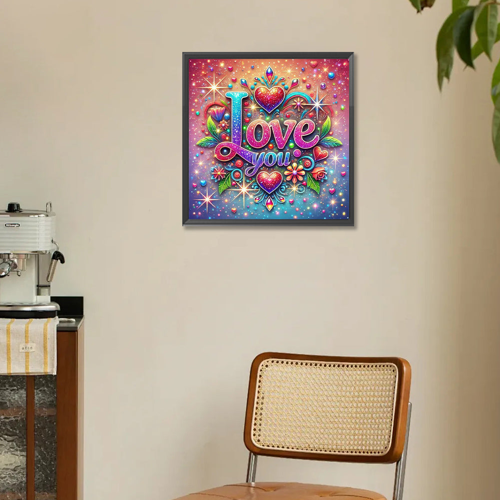Colorful Abstract Art Love - Full Round Drill Diamond Painting 30*30CM