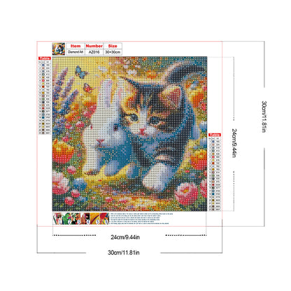 Kittens And Bunnies - Full Round Drill Diamond Painting 30*30CM