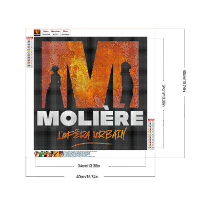 Moliere Musical - Full Round Drill Diamond Painting 40*40CM