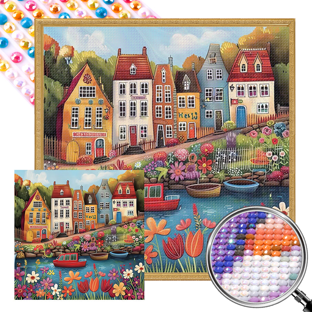 House - Full AB Round Drill Diamond Painting 40*40CM