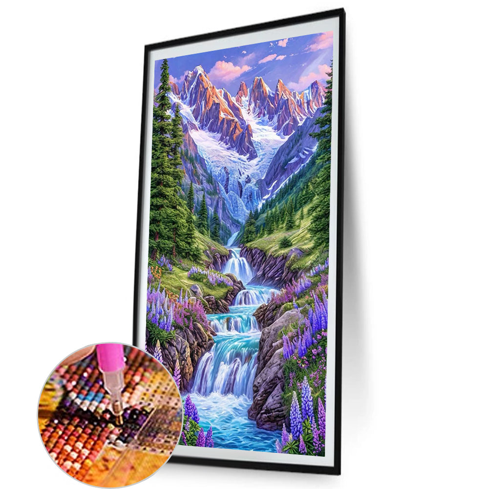 Flowers In The Mountains And Streams - Full AB Round Drill Diamond Painting 40*70CM