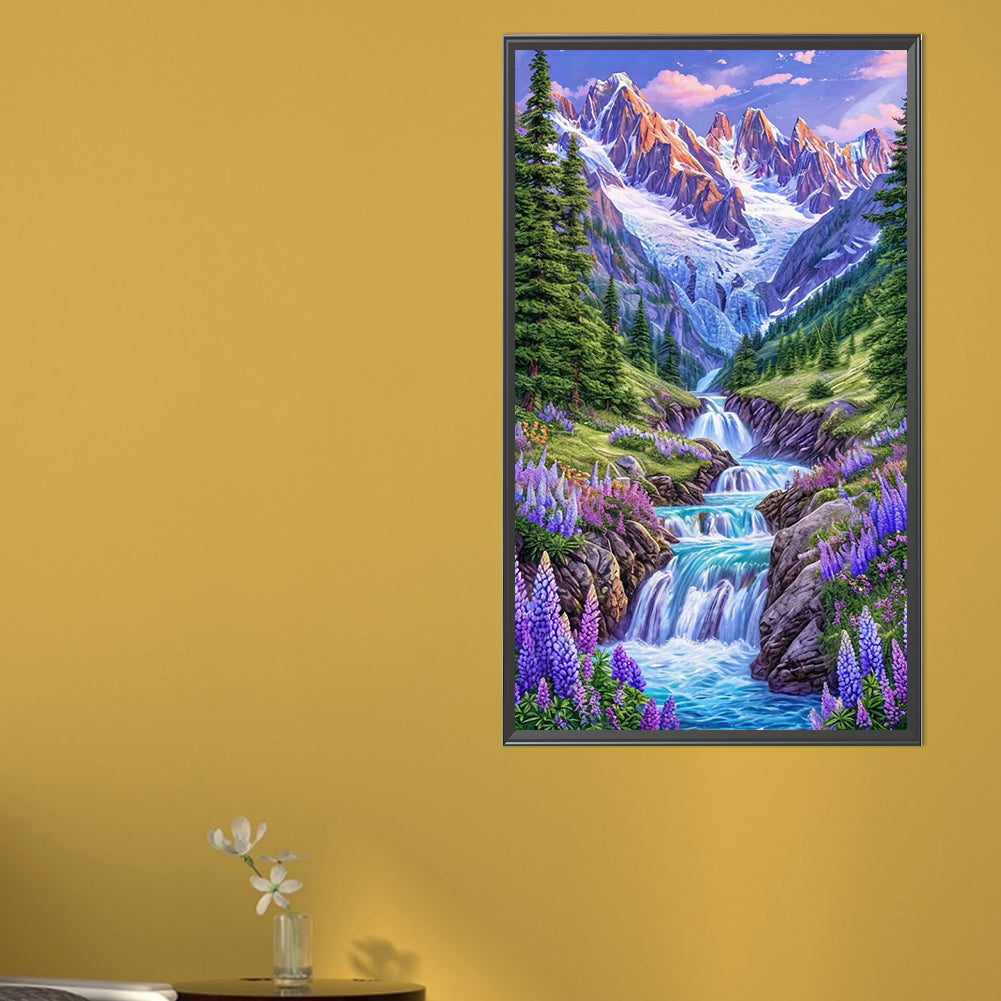 Flowers In The Mountains And Streams - Full AB Round Drill Diamond Painting 40*70CM